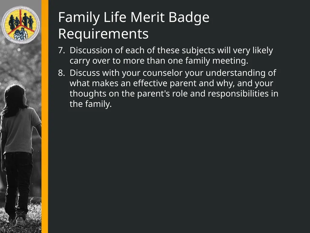 Family Life Merit Badge Troop 344 and 9344 - slide 5 of 47