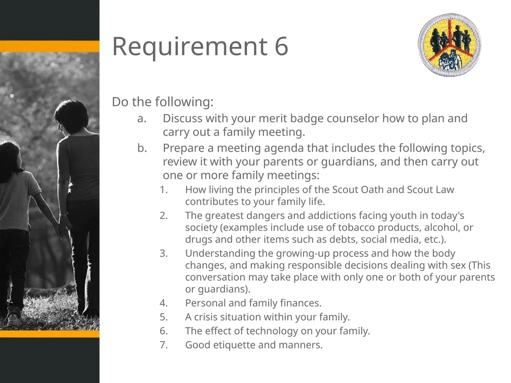 Family Life Merit Badge Troop 344 and 9344 - slide 33 of 47