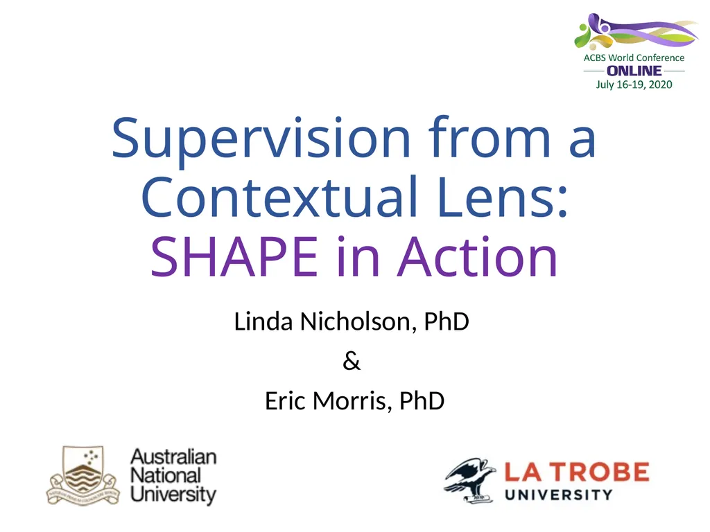 Supervision from a Contextual Lens: SHAPE in - slide 1 of 23