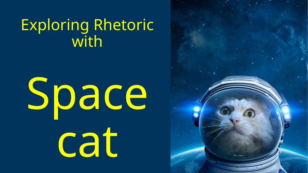 Exploring Rhetoric with Space cat Speaker Who - slide 1 of 11