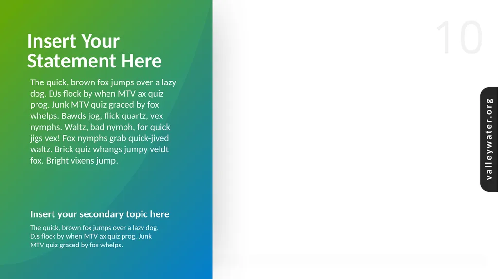 Valley Water PPT Template Version Release v.2.02 - slide 10 of 36