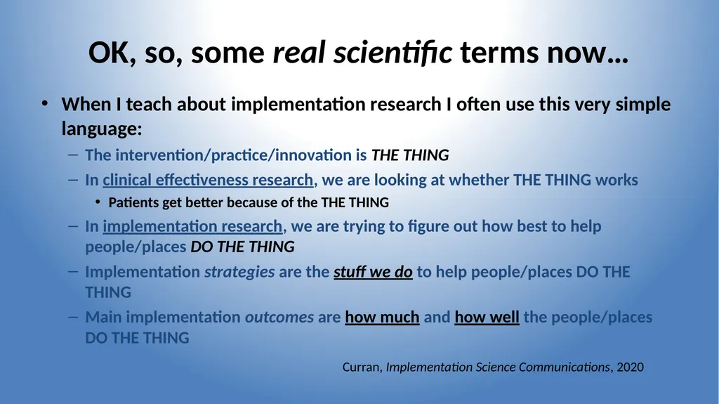 Introduction to Implementation Science Geoffrey M. - slide 7 of 32