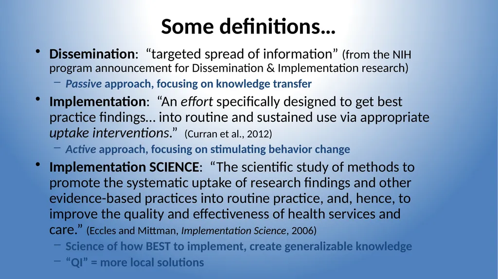 Introduction to Implementation Science Geoffrey M. - slide 6 of 32