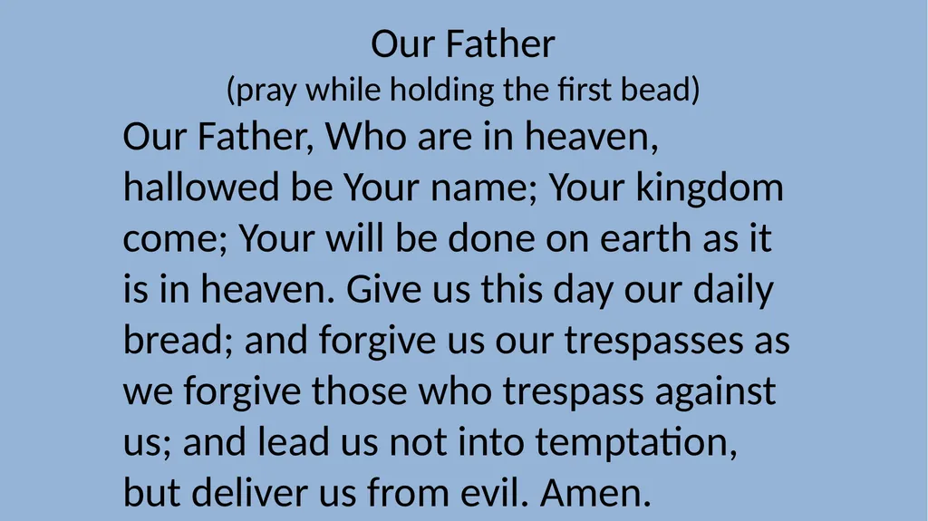 The Apostle's Creed (pray while holding the - slide 5 of 29