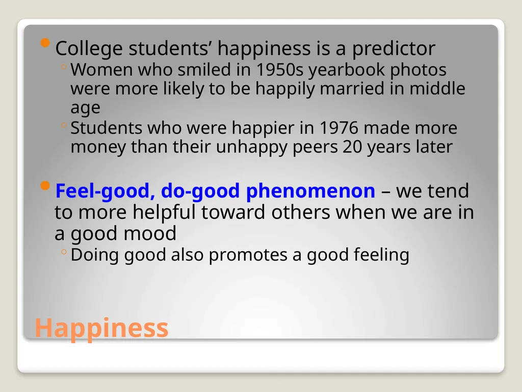 Happiness and Human Flourishing Positive - slide 3 of 30