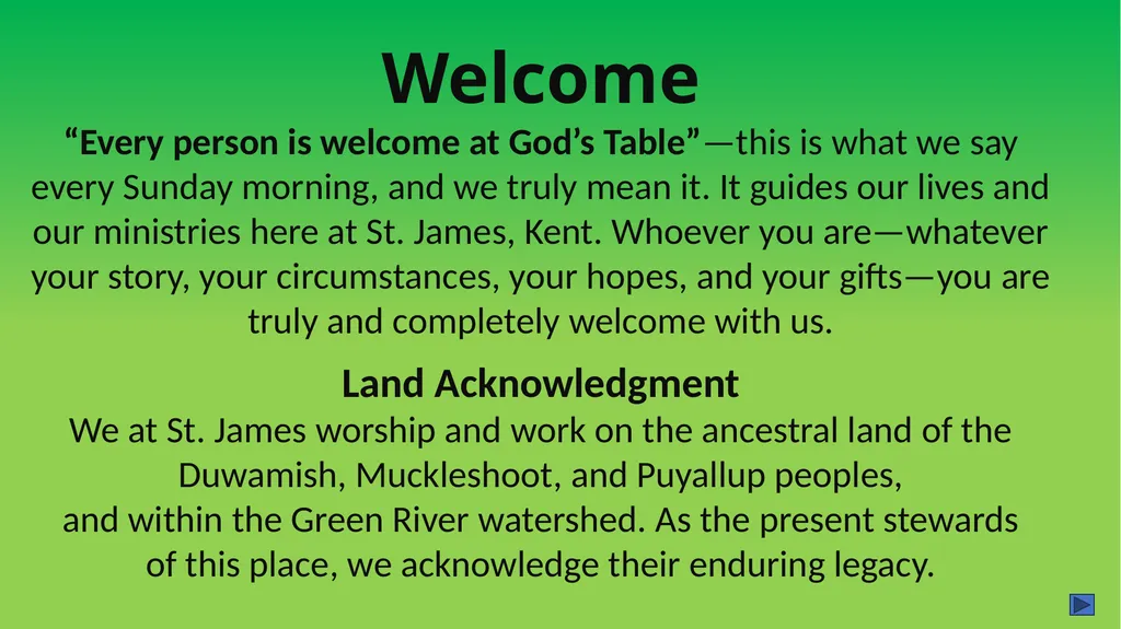 Welcome! September 6th, 2026 15th Sunday After - slide 2 of 66