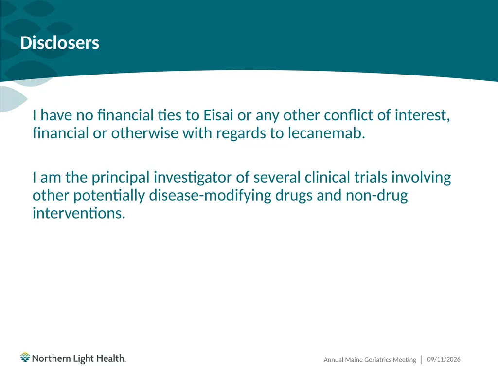 Having the Leqembi® Conversation Cliff Singer, MD, - slide 2 of 26
