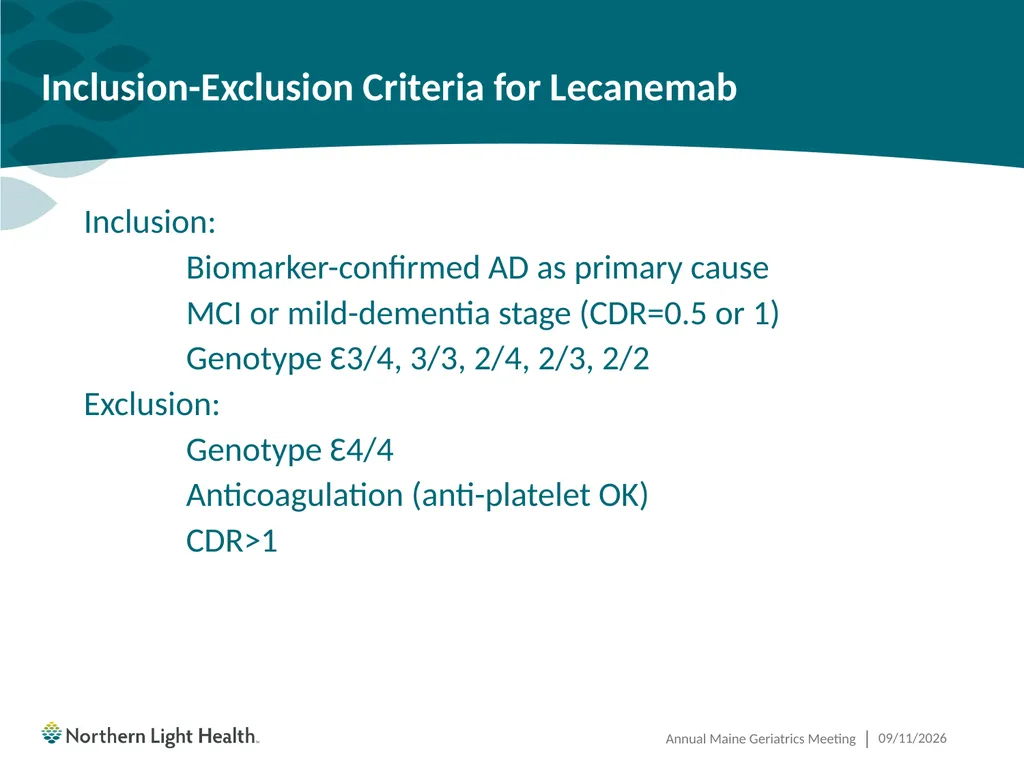 Having the Leqembi® Conversation Cliff Singer, MD, - slide 17 of 26
