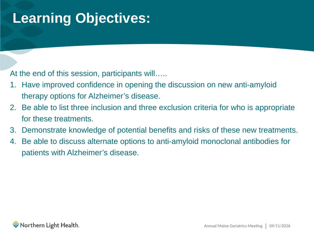 Having the Leqembi® Conversation Cliff Singer, MD, - slide 3 of 26