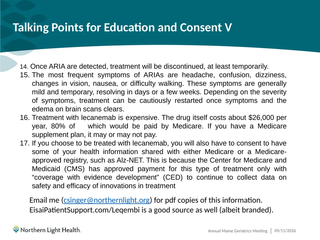 Having the Leqembi® Conversation Cliff Singer, MD, - slide 16 of 26