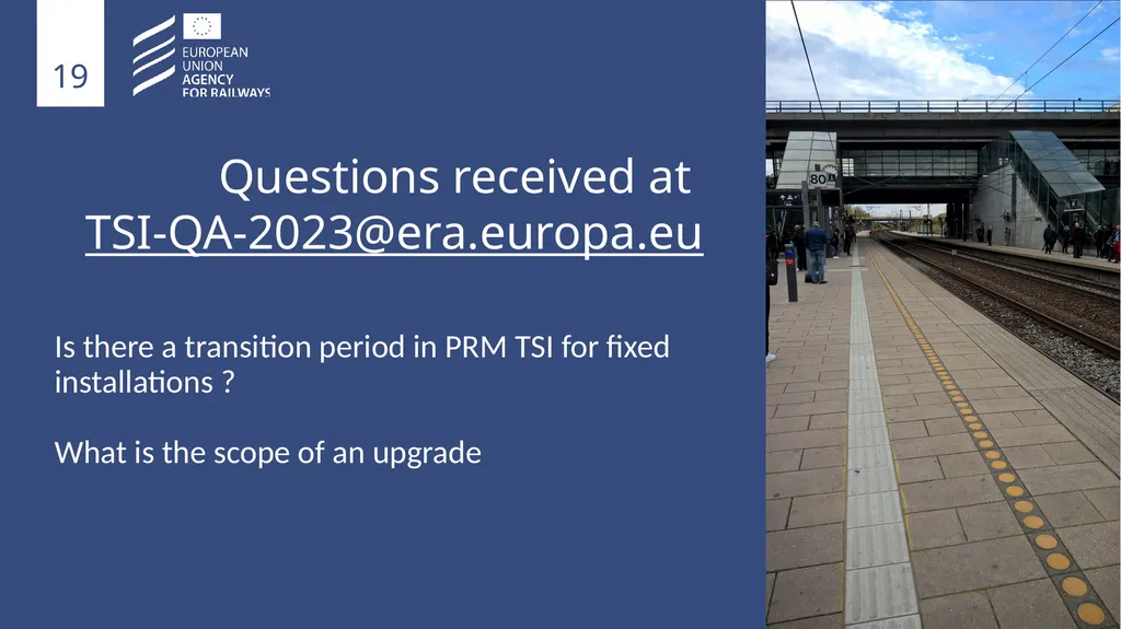 Fixed installations TSIs INF,ENE and PRM 1 - slide 19 of 40