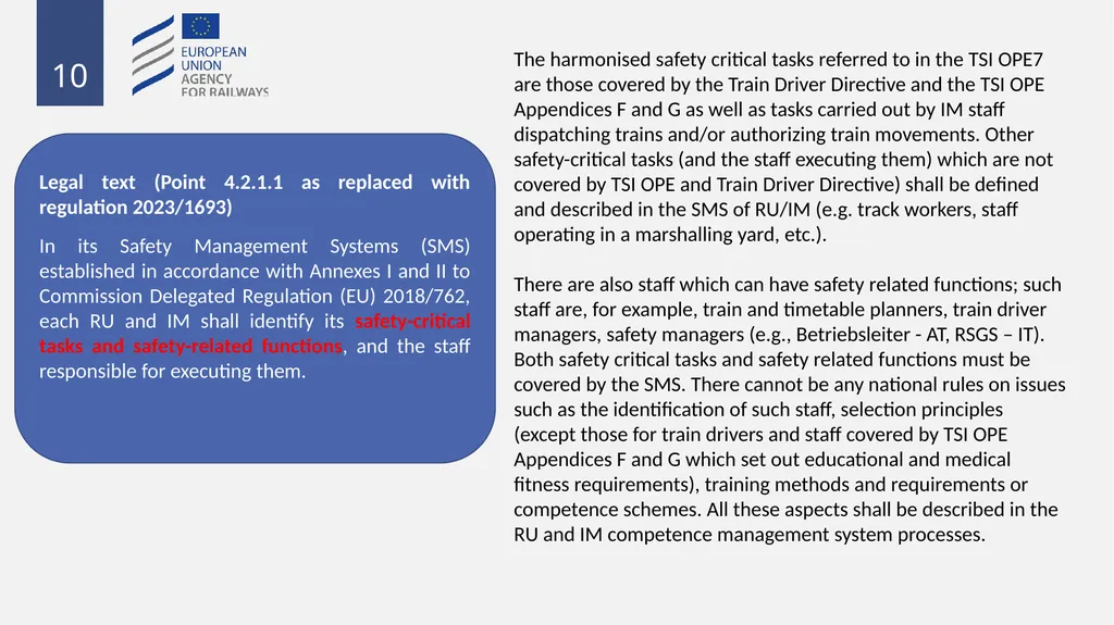 Fixed installations TSIs INF,ENE and PRM 1 - slide 10 of 40