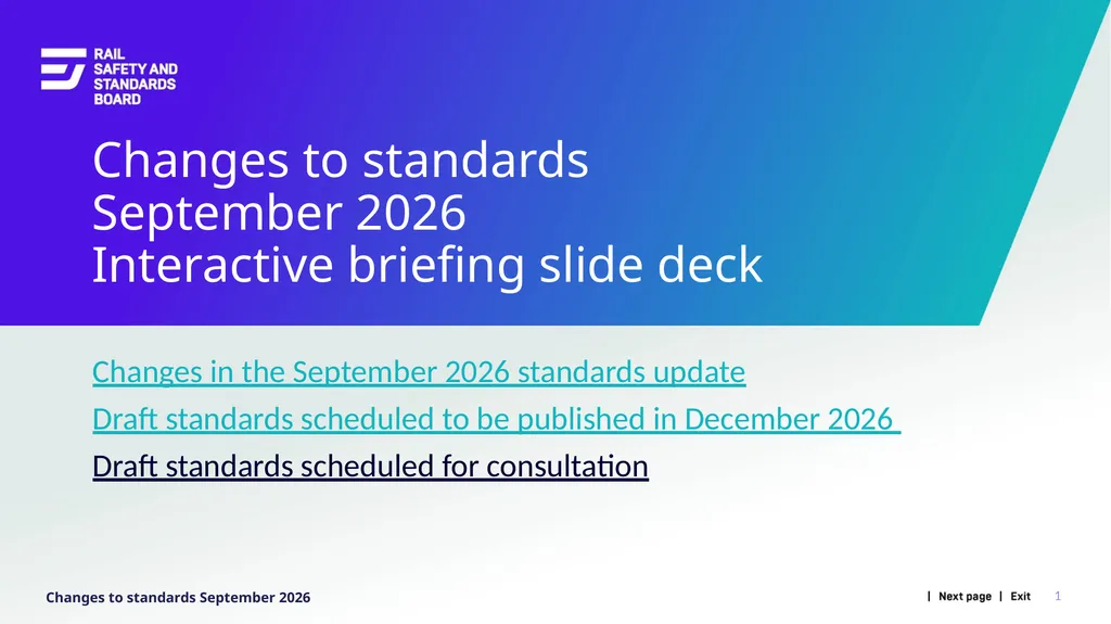 1 Changes in the September 2026 standards update - slide 1 of 67
