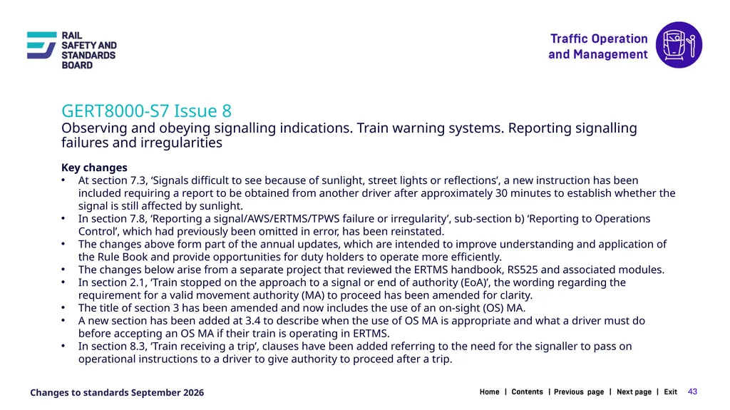 1 Changes in the September 2026 standards update - slide 43 of 67