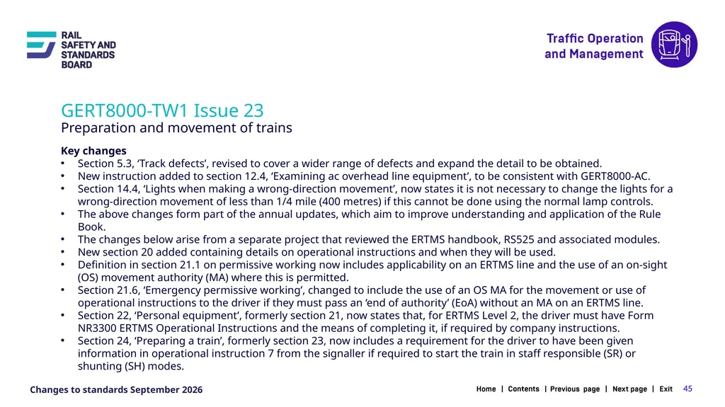 1 Changes in the September 2026 standards update - slide 45 of 67