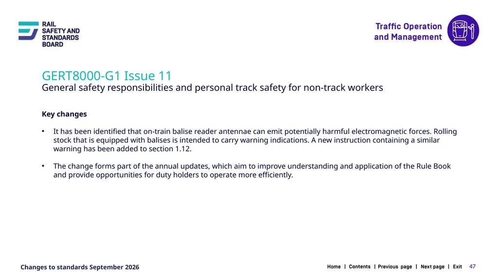 1 Changes in the September 2026 standards update - slide 47 of 67