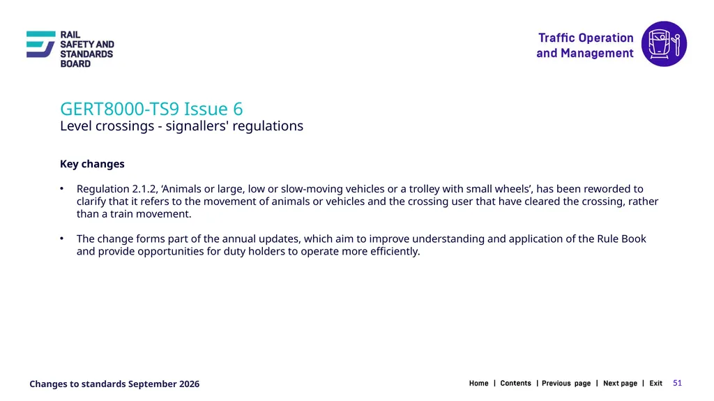 1 Changes in the September 2026 standards update - slide 51 of 67