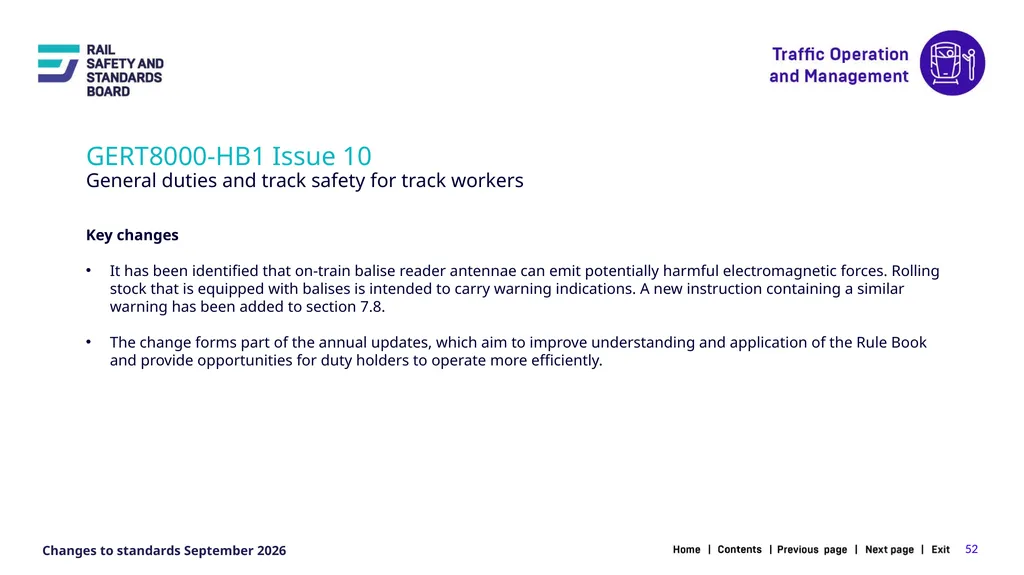 1 Changes in the September 2026 standards update - slide 52 of 67