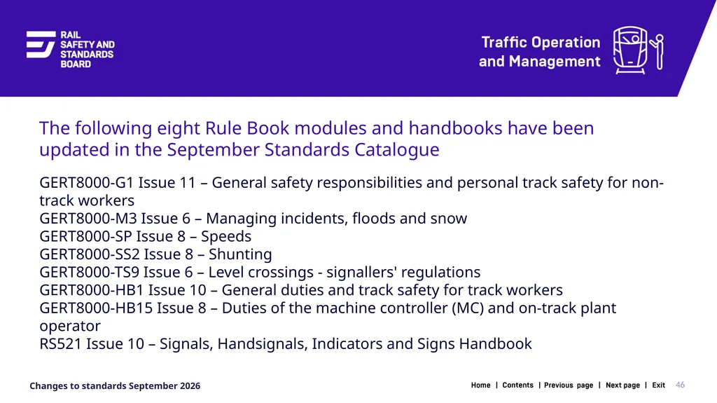 1 Changes in the September 2026 standards update - slide 46 of 67