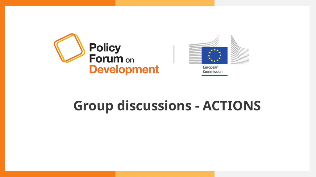Group discussions - ACTIONS Guiding questions What - slide 1 of 7
