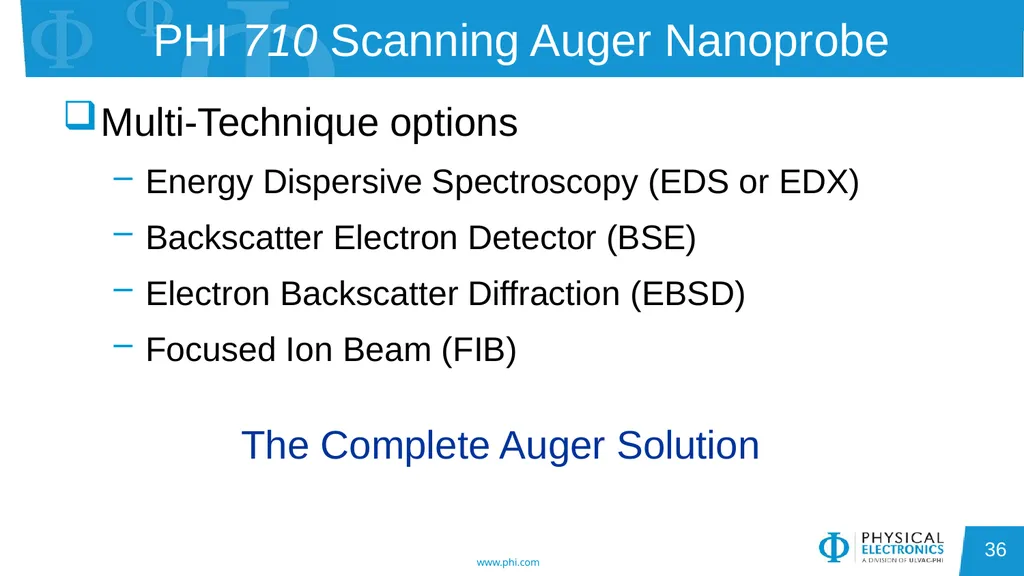 Auger Electron Spectroscopy Overview Also known - slide 36 of 38
