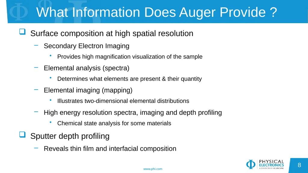Auger Electron Spectroscopy Overview Also known - slide 8 of 38