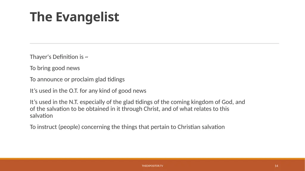 BIBLICAL EVANGELISM By Bill Rhetts TheExpositor.tv - slide 14 of 74