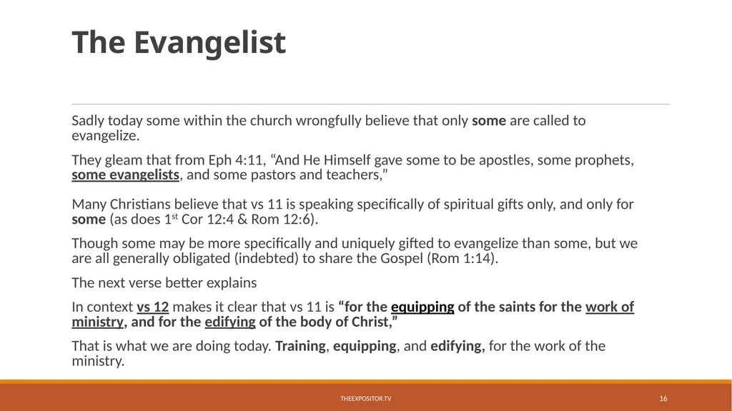 BIBLICAL EVANGELISM By Bill Rhetts TheExpositor.tv - slide 16 of 74