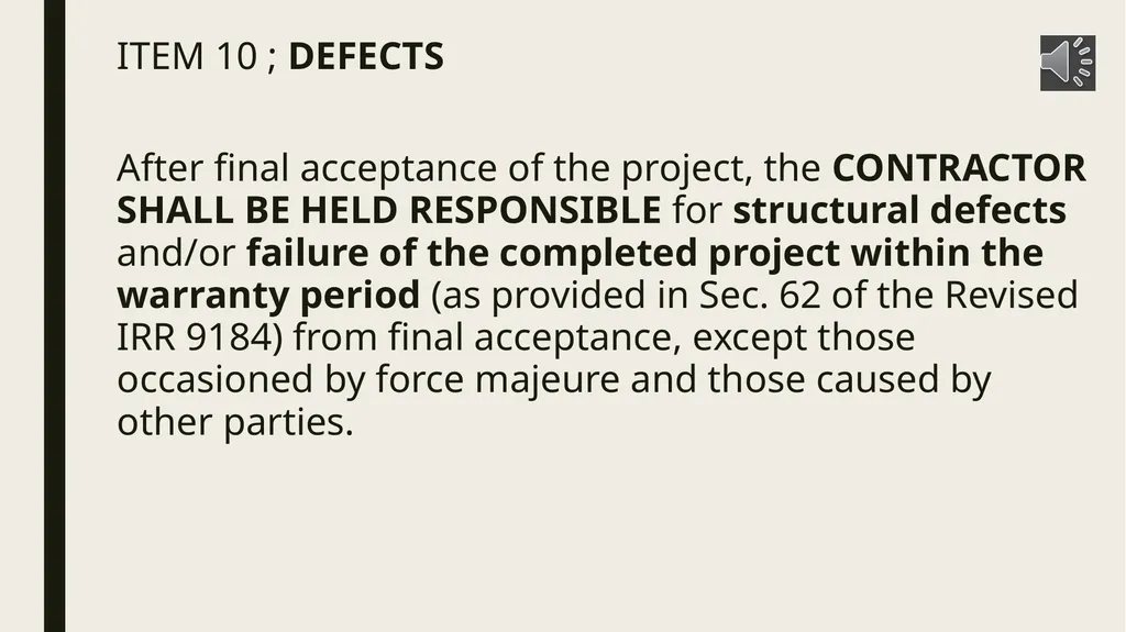 General conditions of contract IMPORTANT NOTES TO - slide 13 of 47