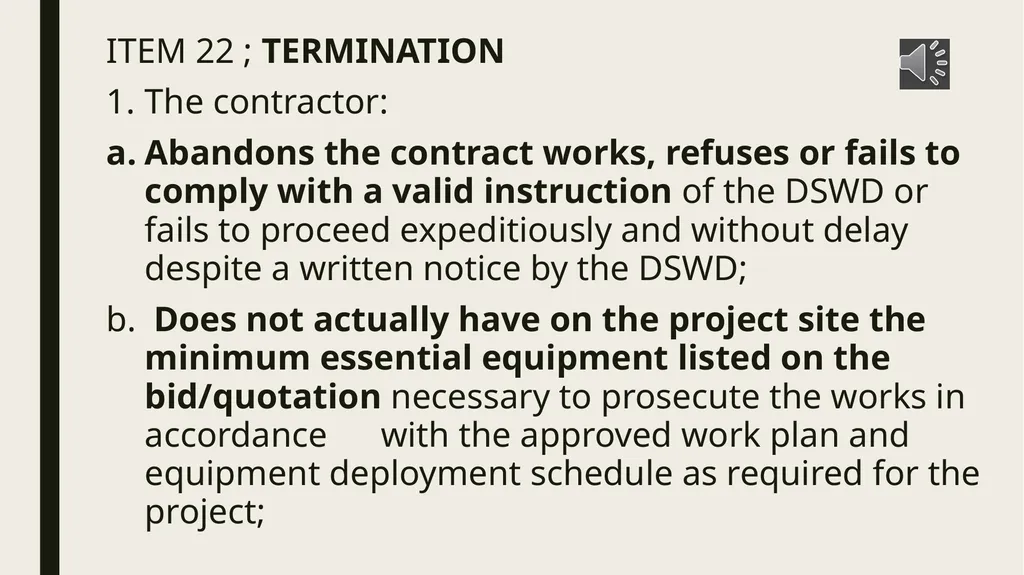 General conditions of contract IMPORTANT NOTES TO - slide 35 of 47