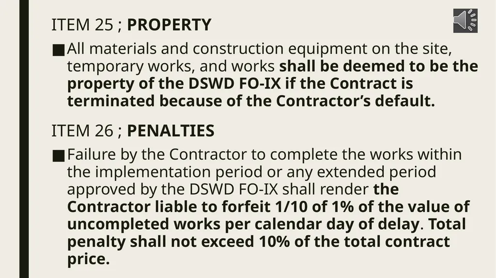General conditions of contract IMPORTANT NOTES TO - slide 45 of 47