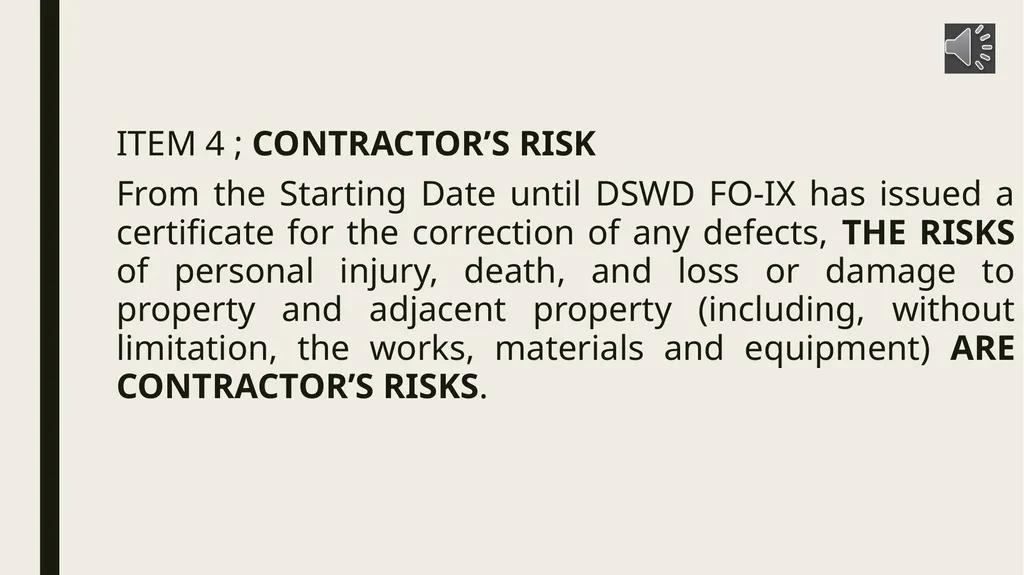 General conditions of contract IMPORTANT NOTES TO - slide 6 of 47