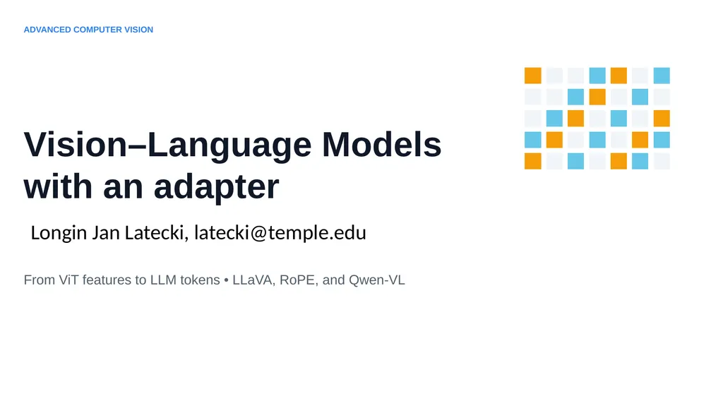 ADVANCED COMPUTER VISION Vision–Language Models - slide 1 of 81