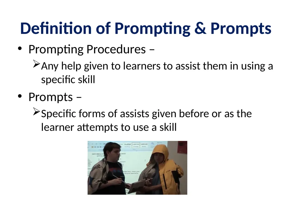 Evidence Based Practice Training Prompting - slide 11 of 48