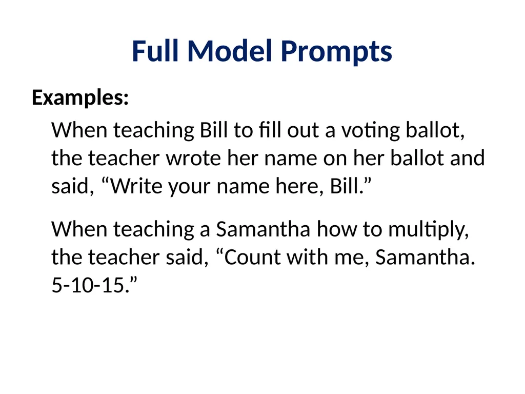 Evidence Based Practice Training Prompting - slide 18 of 48