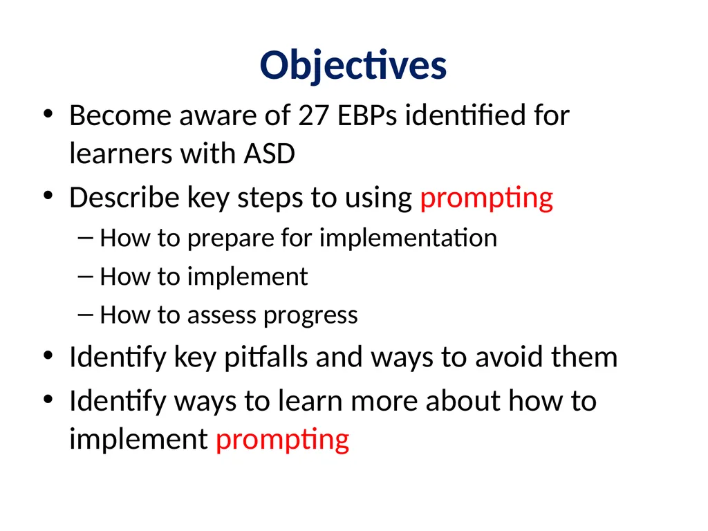 Evidence Based Practice Training Prompting - slide 2 of 48