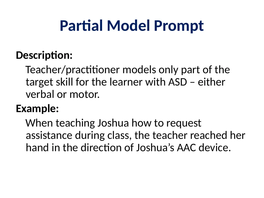 Evidence Based Practice Training Prompting - slide 19 of 48