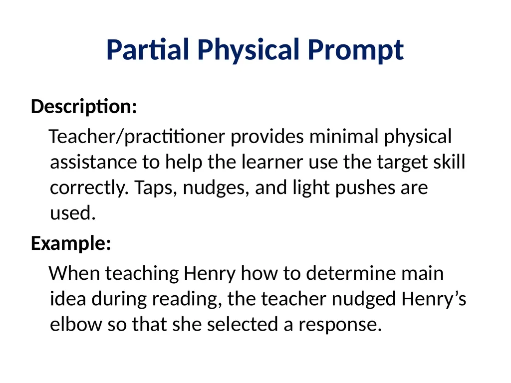 Evidence Based Practice Training Prompting - slide 21 of 48