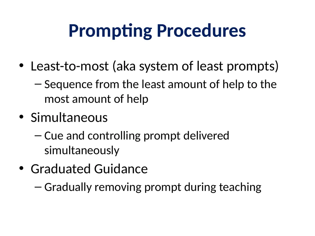 Evidence Based Practice Training Prompting - slide 23 of 48