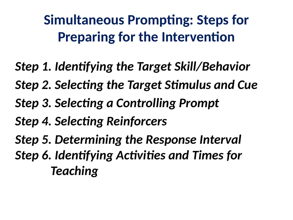 Evidence Based Practice Training Prompting - slide 30 of 48