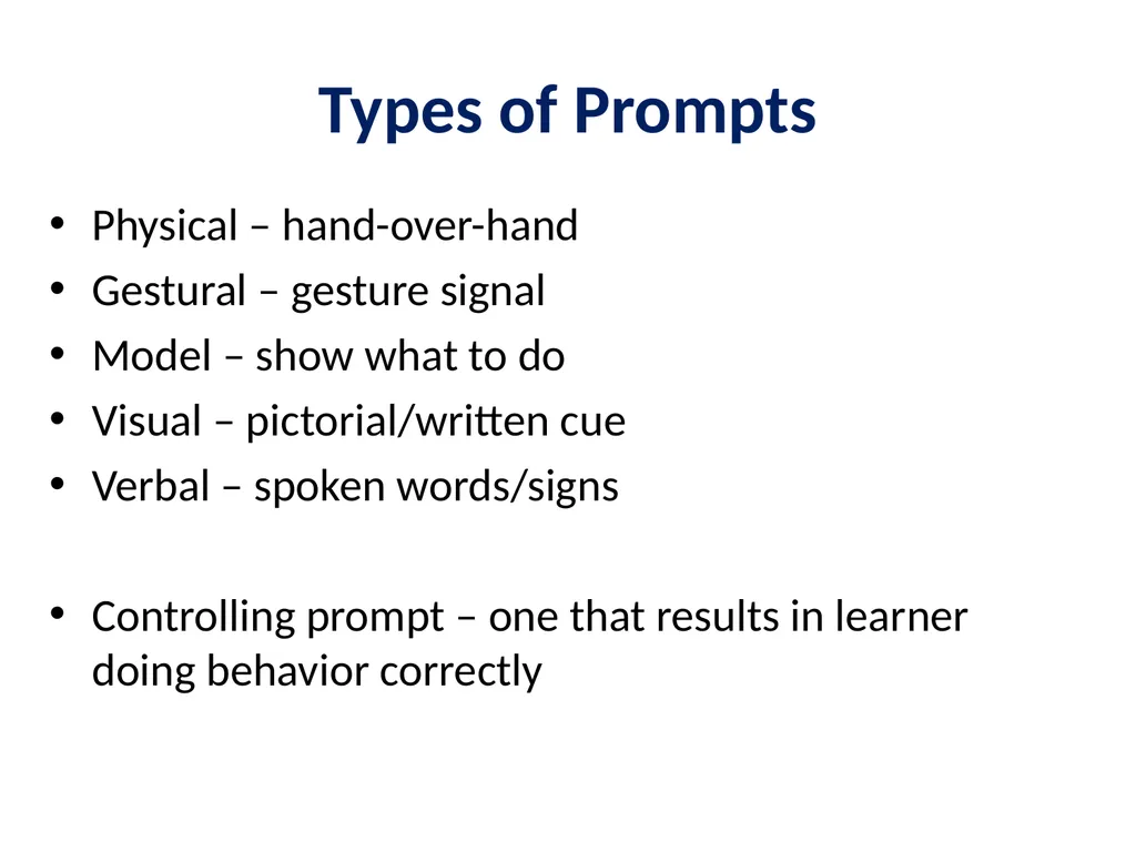 Evidence Based Practice Training Prompting - slide 14 of 48