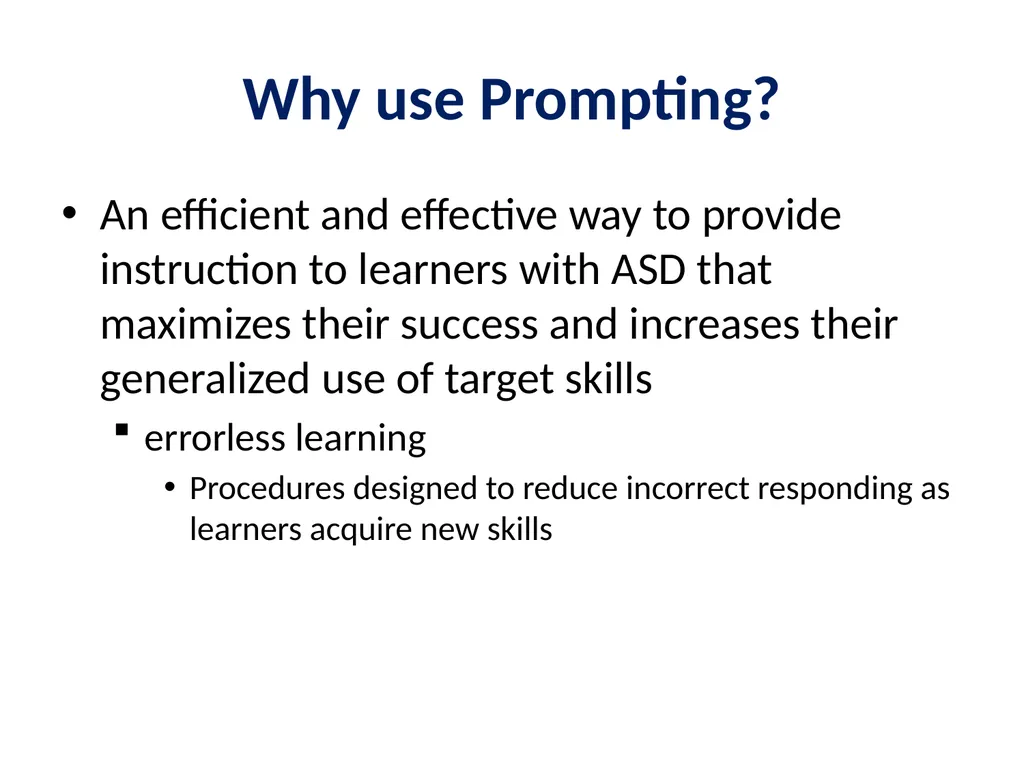 Evidence Based Practice Training Prompting - slide 12 of 48