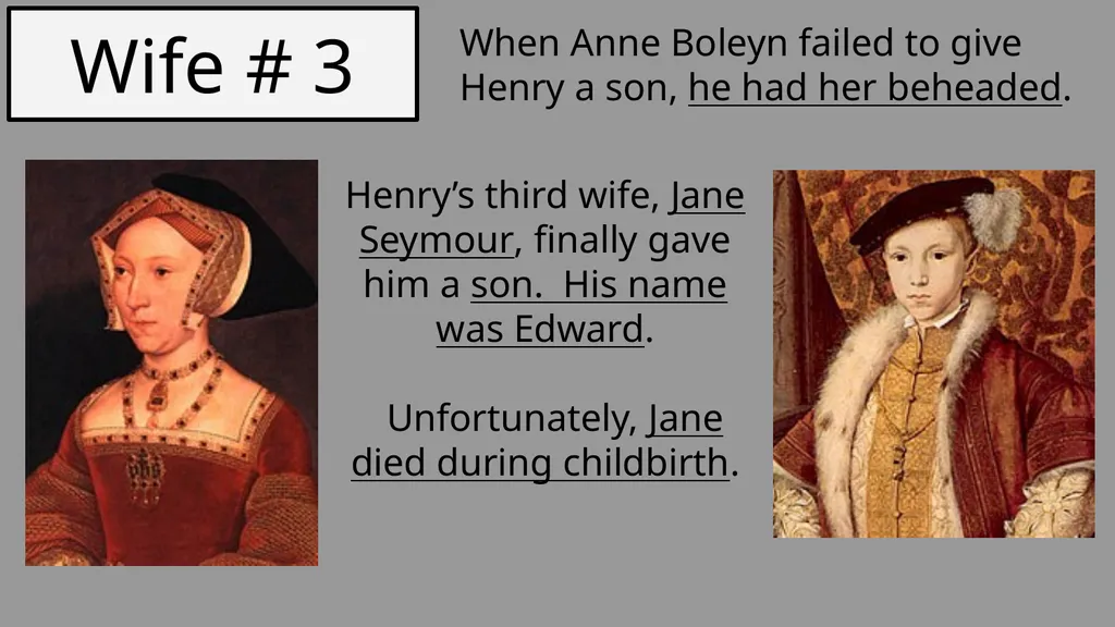 King Henry VIII Basic Information Born: 1491 Died: - slide 8 of 12