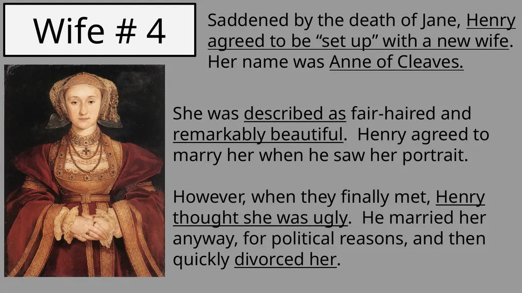 King Henry VIII Basic Information Born: 1491 Died: - slide 9 of 12