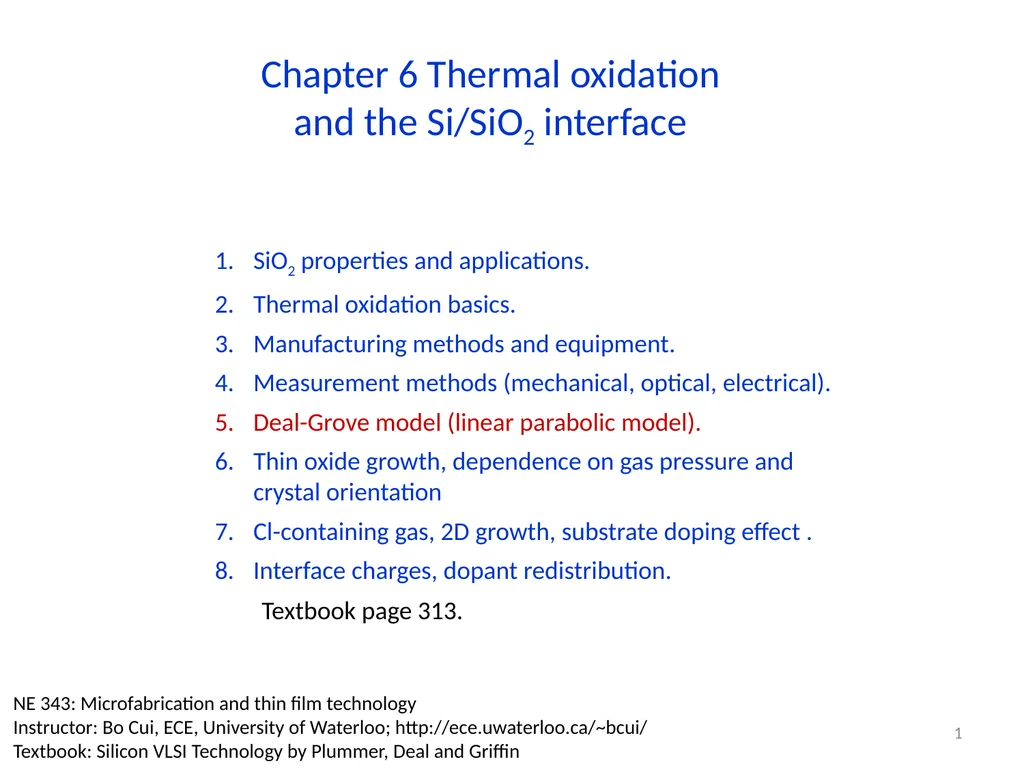 SiO2 properties and applications. Thermal - slide 1 of 17
