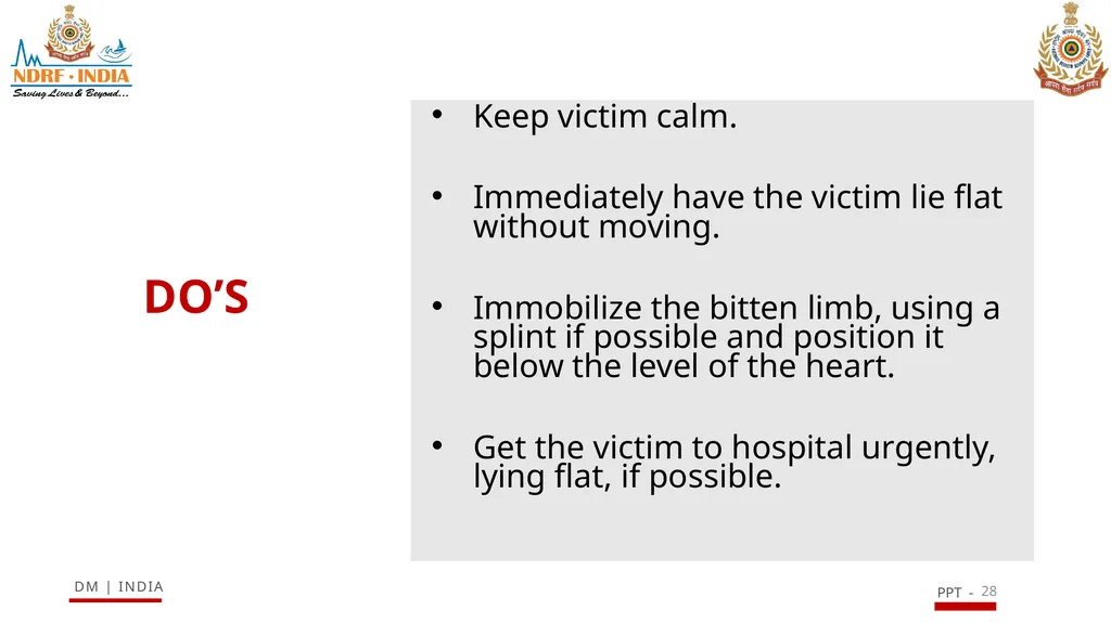 SNAKE BITE & ENVIRONMENTAL EMERGENCIES 1 Presented - slide 28 of 48