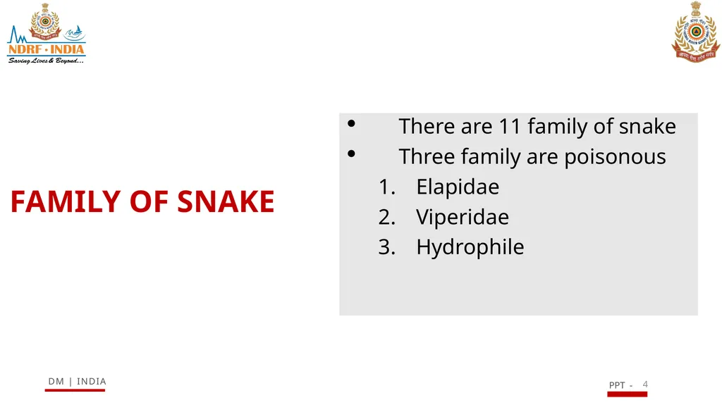 SNAKE BITE & ENVIRONMENTAL EMERGENCIES 1 Presented - slide 4 of 48