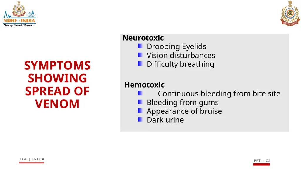 SNAKE BITE & ENVIRONMENTAL EMERGENCIES 1 Presented - slide 23 of 48