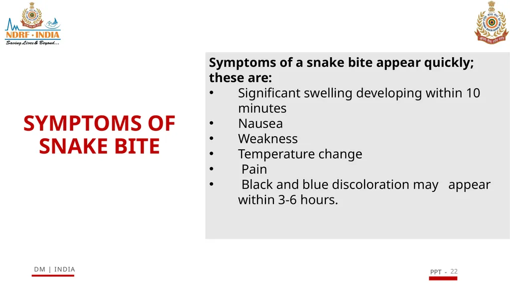 SNAKE BITE & ENVIRONMENTAL EMERGENCIES 1 Presented - slide 22 of 48