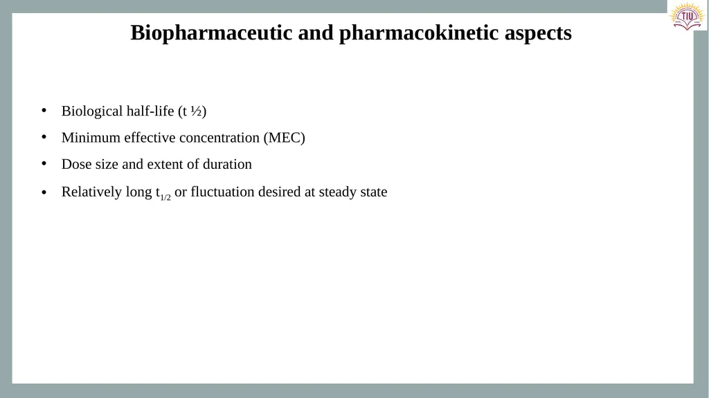 Controlled Release Drug Delivery Systems Dr. - slide 14 of 35